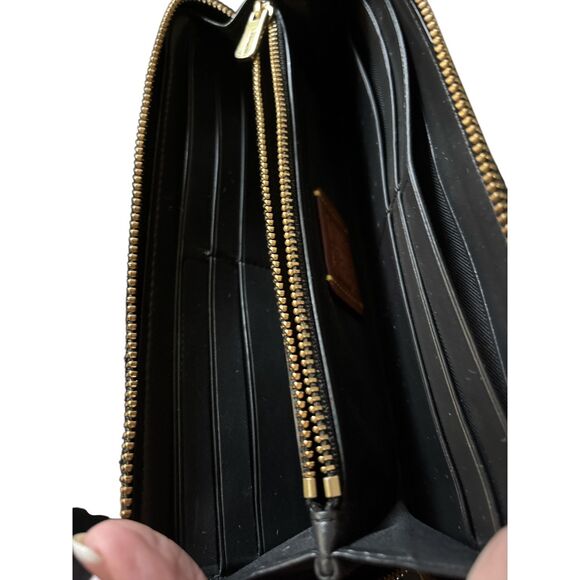 Coach X Disney Minnie Mouse Accordion Zip Wallet Black Leather Limited Edition - Picture 7 of 7